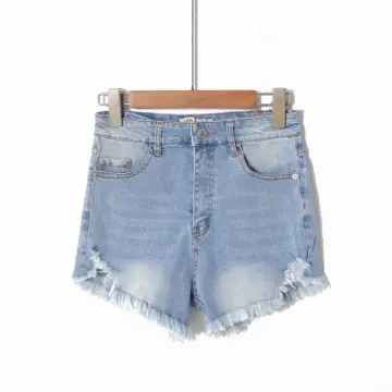 Women High Waist Denim Shorts Ripped Frayed Hot Pants Short Pants