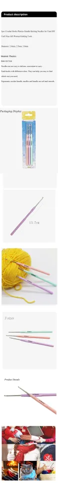 3pcs Crochet Hooks Plastics Handle Knitting Needles for Yarn DIY Craft Nice  Gift Women Knitting Tools