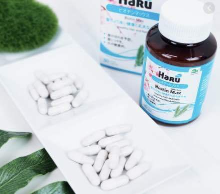 แท้-haru-biotin-max-ฮารุ-ไบโอติน-แมกซ์-บำรุงผม-เล็บ-ผิหนัง-1ขวด-30เม็ด