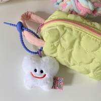 ? (พร้อมส่ง) ตุ๊กตาห้อยกระเป๋าน้องฟันตัวจิ๋ว soqstuff  8*8 cm  พร้อมสายห้อยปรับระดับได้? happy teeth plushie ?