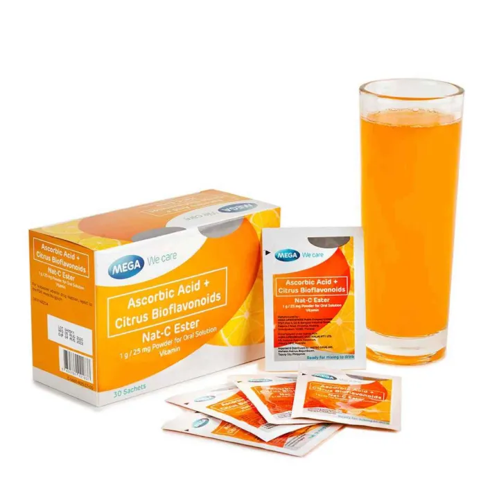 Nat C Ester (High Dose Vitamin C with Citrus Bioflavonoids) 30 Sachet