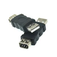 FireWire IEEE 1394 6 ขาหญิง USB 2.0 ประเภทอะแดปเตอร์ชายอะแดปเตอร์กล้องโทรศัพท์มือถือ MP3 Player PDA สีดำ