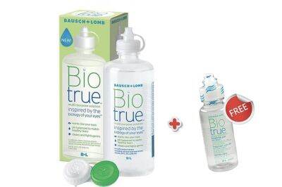 Bausch​ &amp;​ Lomb​ Bio​ True​ น้ำยา​ล้าง,แช่​ คอนแทคเลนส์​ 300ml. แถม​ 60ml.