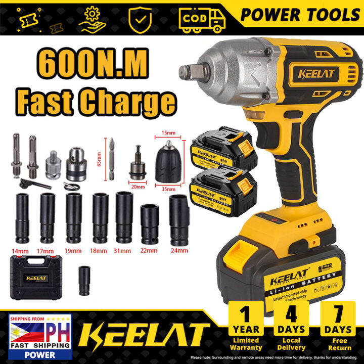 Keelat 🔥600NM Impact Wrench Cordless High Torque 1/2 Cordless Drill
