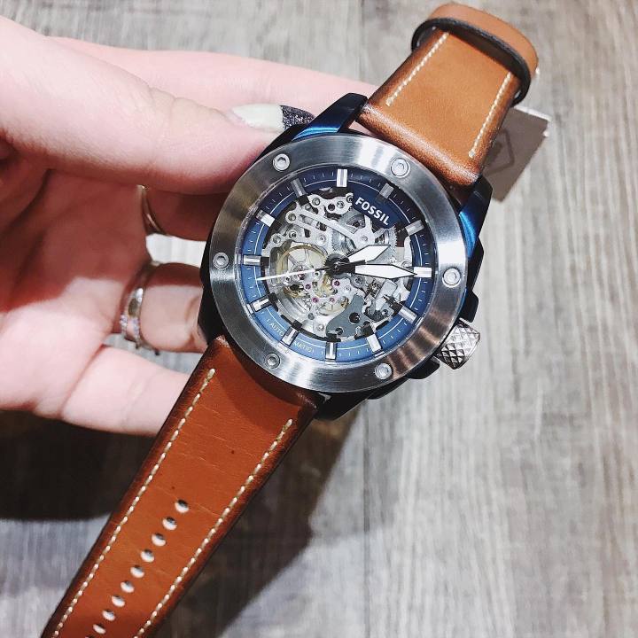 นาฬิกาข้อมือ-fossil-me3135-modern-automatic-brown-leather-ขนาด-45-มม