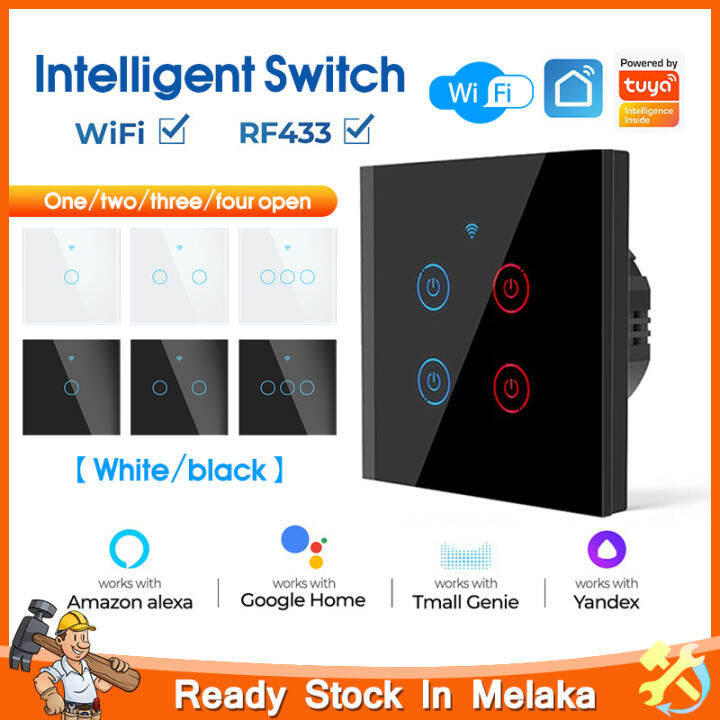 WiFi US Smart Wall Switch 1/2/3/4 Gang Light Switch No Neutral Wire ...