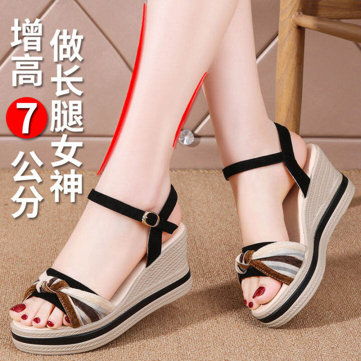 Brand Genuine Leather Sandals Women s Summer 2023 New Slanted Heel