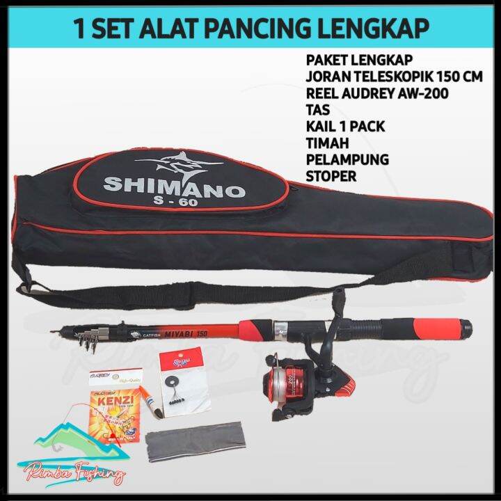 Joran Pancing 1 Set Murah Lengkap Siap Pakai Joran Teleskopik 150 Cm