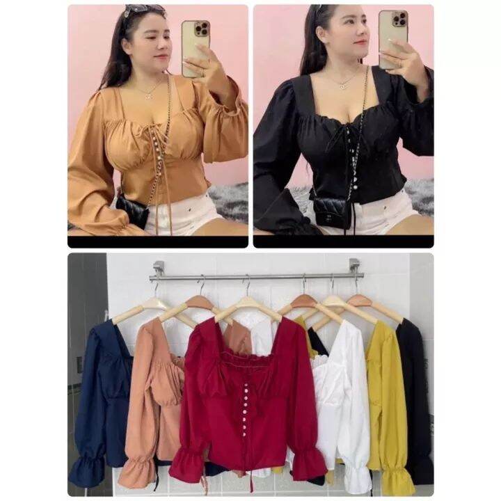 03-เสื้อสาวอวบ-พร้อมส่ง-ร้านปอปังแฟชั่น-อก38-44ยาว21-ผ้าไหมอิตตาลี-ทรงจั๊มกระดุมอก-แขน4ส่วน