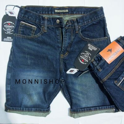 M JEANS กางเกงยีนส์ขาสั้นริมแดง ริมแดงฟอก SIZE 28-42  เป้าซิฟ