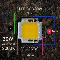 LED COB 30W 3000K Wram white