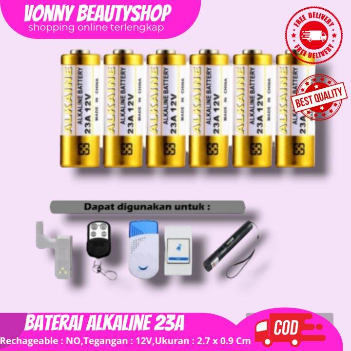 Baterai Alkaline 23A 12V Batu Battery Mini A23 Bell Remote Mobil ...