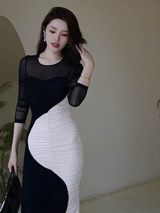 EraVogue đầm body nữ ôm body sexy đầm sang chảnh dự tiệc nếp gấp ...