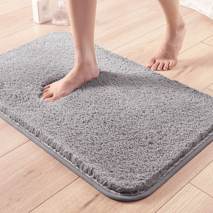 Gray Bath Mat 50 X 80 Cm Thickened Water Resistant Bathroom Mat