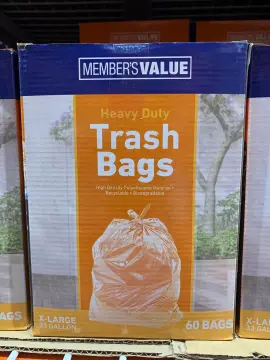 Member's Value Trash Bag Clear Large 60pcs