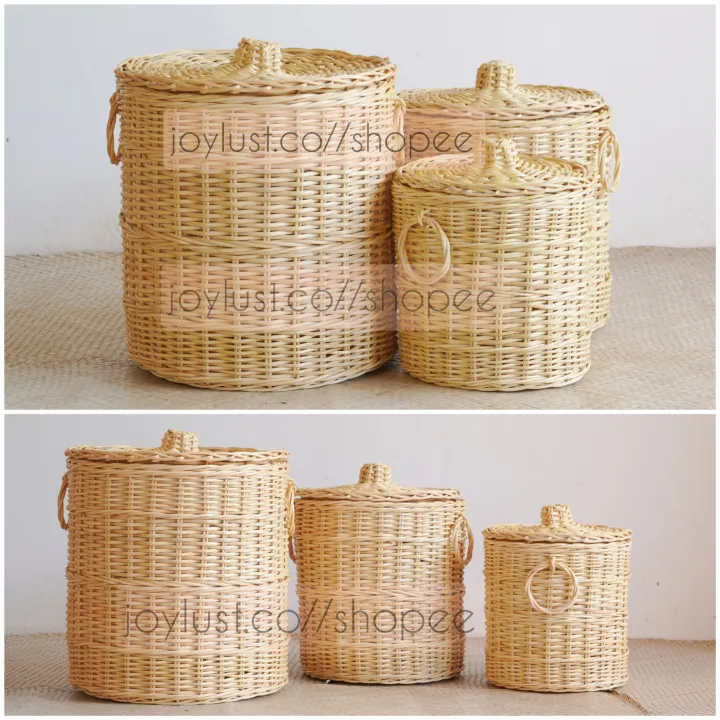 Natural Plain Rattan Basket Storage 3 Sizes Family House Lazada