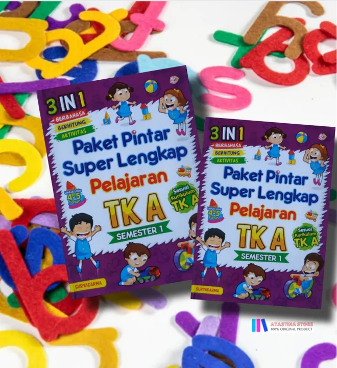 Paket Pintar Super Lengkap Pelajaran TK A Semester 1( 2021) | Lazada ...