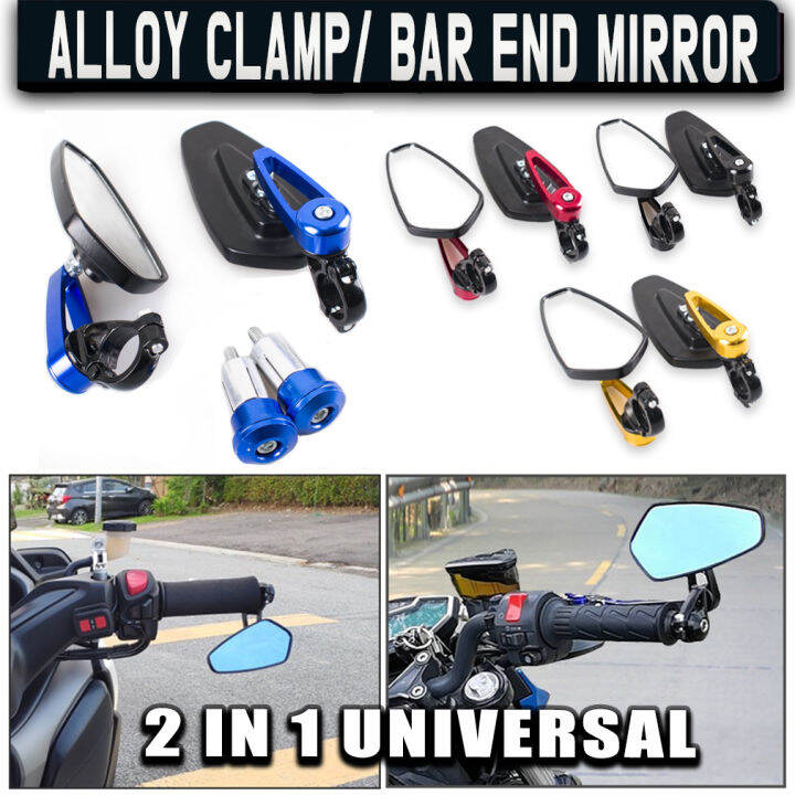 Free Shipping Alloy Clamp/ Bar End Mirror Universal Clean Flat Rear