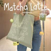 Amywanders กระเป๋าผ้า Matcha Latte Wanders tote