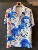 เสื้อฮาวายวินเทจ เสื้อเชิ้ตแฟชั่นชายหญิง ผ้าไหมอิตาลีเกรดพรีเมียม D57