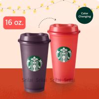 [ ✔️ของแท้ 100% ] แก้วพลาสติกรียูสเปลี่ยนสี ?❤️ Starbucks Limited Edition Reusable Halloween Hot Cup (16 oz.)