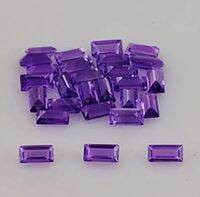 อะเมทิสต์ทรงบาแก็ตต์ธรรมชาติขนาด 5x2.5 มม. 10 ชิ้น 10 pieces natural 5x2.5mm baguette amethyst