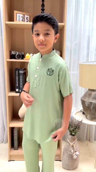 Baju Koko Set Alif Pakaian Setelan Anak Laki Laki Atasan Kemeja Bawahan