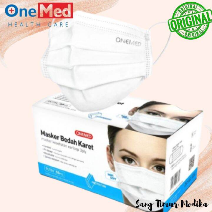 Masker Medis Karet Earloop Onemed 3ply 50 Pcs Per Box | Lazada Indonesia