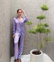 purple)Violet  Lamoon  (purple) เซ็ทแขนยาวขายาวสีม่วงป้าย YPY