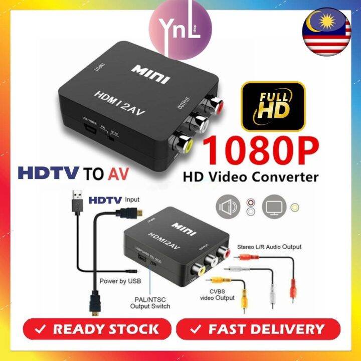 HDMI to AV RCA Converter Box HDMI to AV Adapter HDMI to AV converter