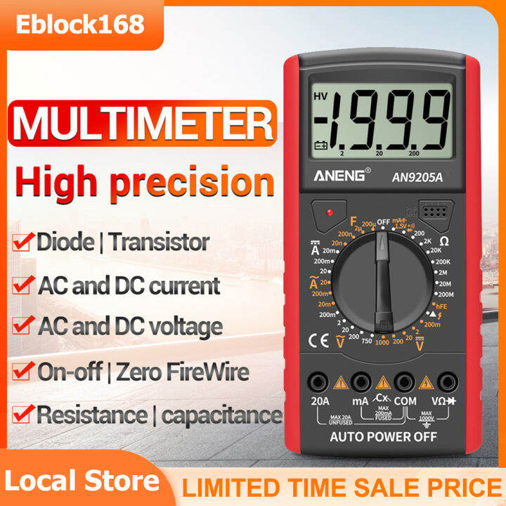 AC DC Voltage Current Multimeter 750/1000V Voltmeter Resistance Capacitance Multimetro  Digital Profesional HFE Diode Tester 