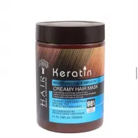 ครีมหมักผม Keratin Creamy Hair Mask 98% หัวเชื้อเคราตินสด ซ่อมแซมเส้นผม เคราตินผมตรง ทรีทเมนท์​ผม บำรุงผม เงางาม 1000ml.