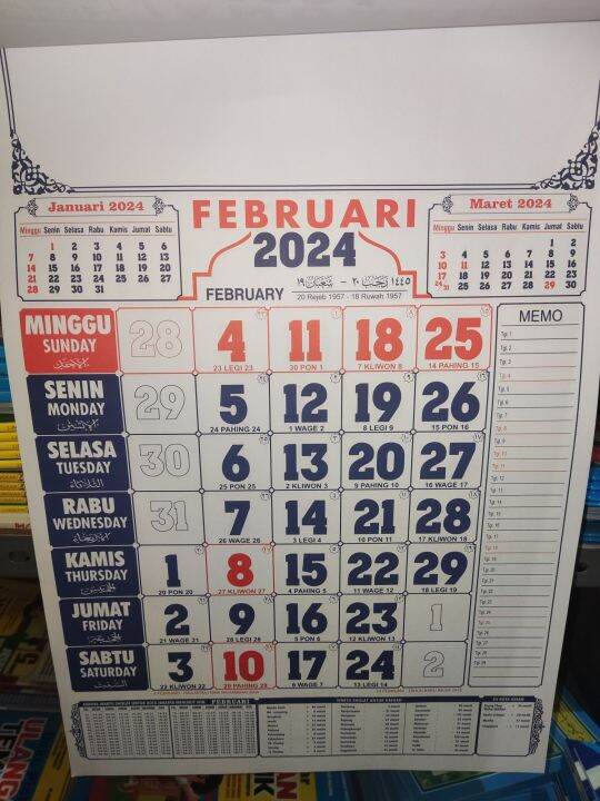 New Year Kalender Dinding Bulanan Tahun 2024 / Kalender umum 2024
