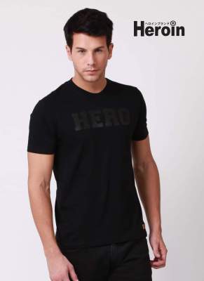 เสื้อยืดเฮโรอีน แขนสั้น รุ่น Hero สีดำ