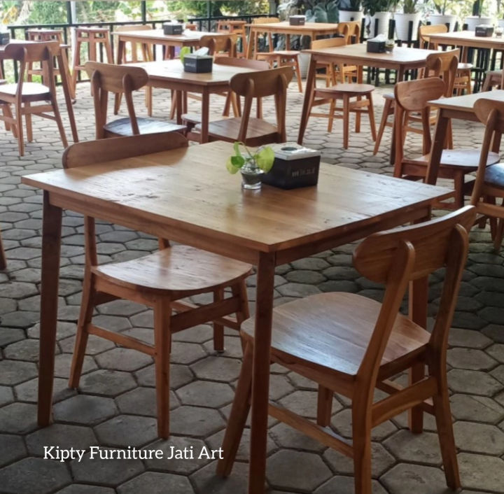 Meja Makan Meja Cafe Minimalis 2 Kursi Kayu Jati Kursi Cafe Resto Terbaru Meja Makan 4854