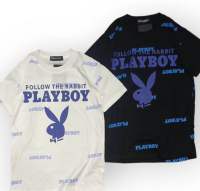 =PLAYBOY= เสื้อยืดสีพื้นสกรีนเพลบอย งานสกรีนเต็มตัว ผ้าคอตตอนนิ่ม ใส่สบาย ทรงตรง ใส่ได้ชาย-หญิง