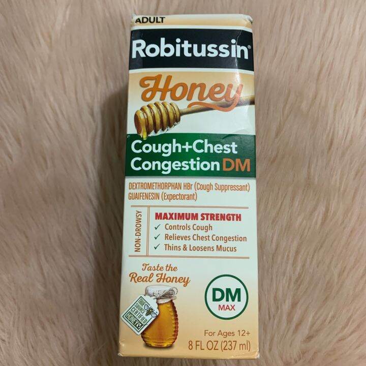 Robitussin Adult Maximum Strength Honey Cough + Chest Congestion DM ...