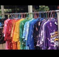 เสื้อยืดราคาถูก เสื้อมัดย้อม เสื้อกัดสี เสื้อคนอ้วน ผ้าคอตตอน 100% เกรดAB