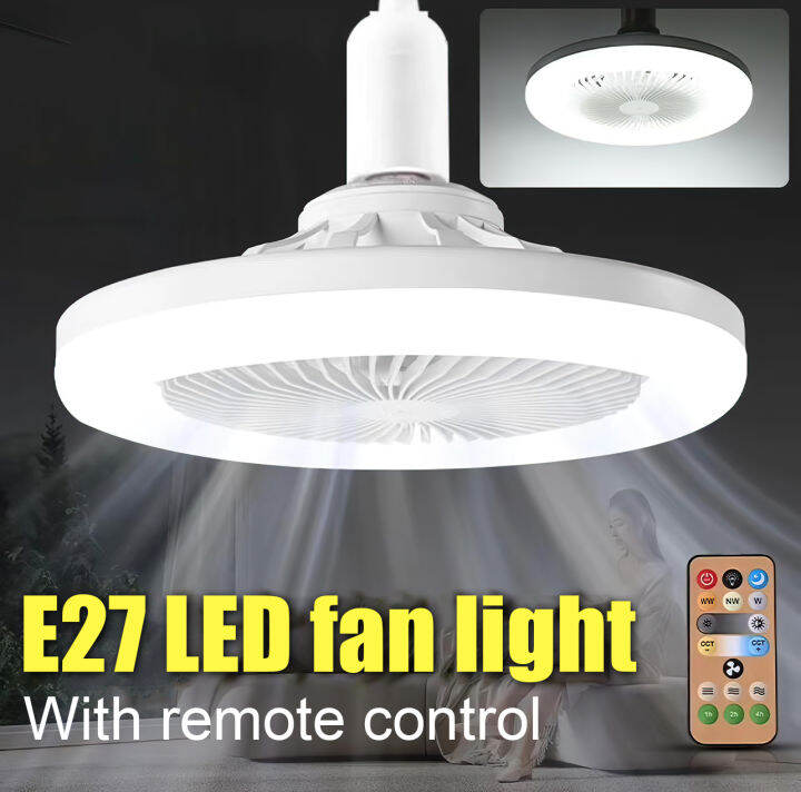 E27 Ceiling fan light 2in1 multifunction 30W LED fan light with