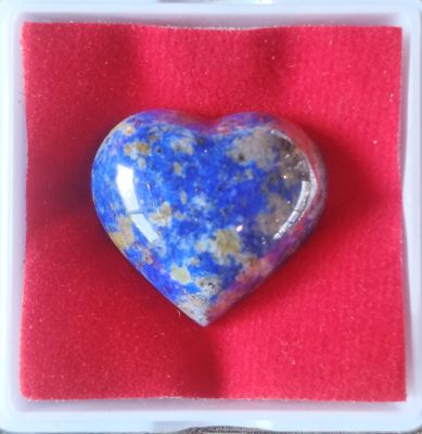 พลอยแท้ ลาพืสลาซูลี (Lapis Lazuli) รูปหัวใจ 20×22 มม.