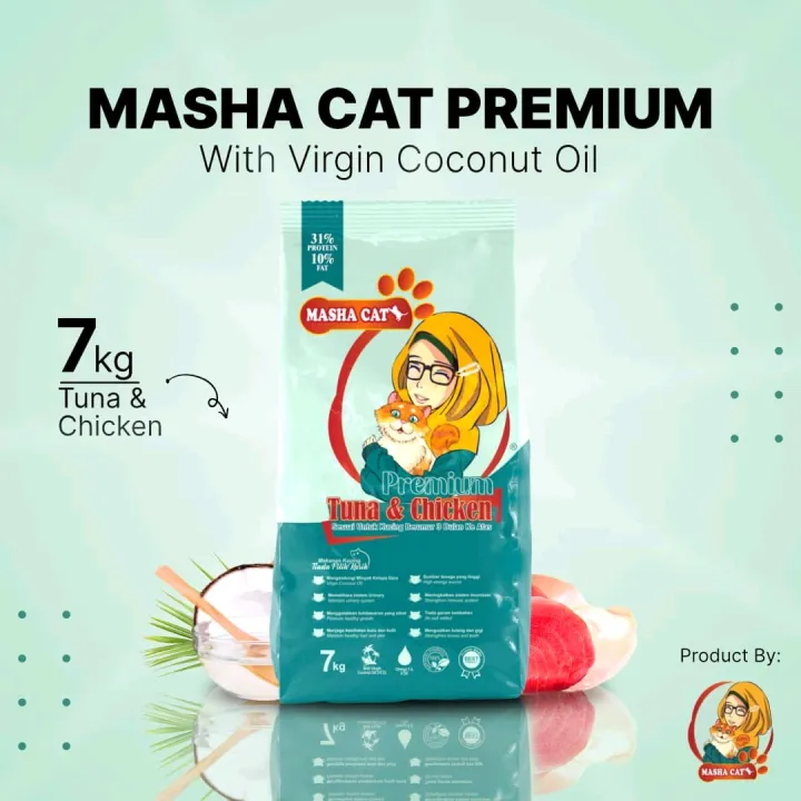 Masha Cat Premium Tuna & Chicken kibbles 7kg Lazada
