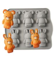 Rabbit bear silicone mold พิมพ์ซิลิโคน ทำขนม โมล์สบู่ ลายหมีกับกระต่าย