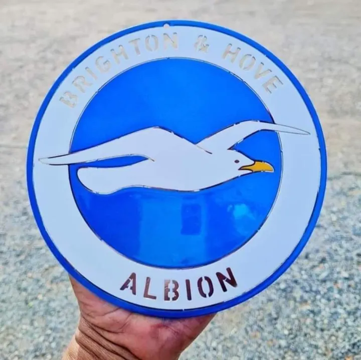 โลโก้ไบรท์ตันโฮฟอัลเบี้ยน Brighton & HOVE ALBION เหล็กตัดเลเซอร์ขนาด ...