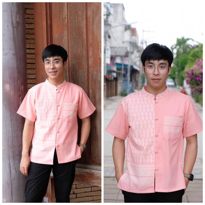 เสื้อพื้นเมืองผู้ชาย-แต่งลายขอ