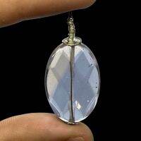 จี้คริสตัล พร้อมลวดขด Crystal Pendant with Silver Plated Wire Wrapping