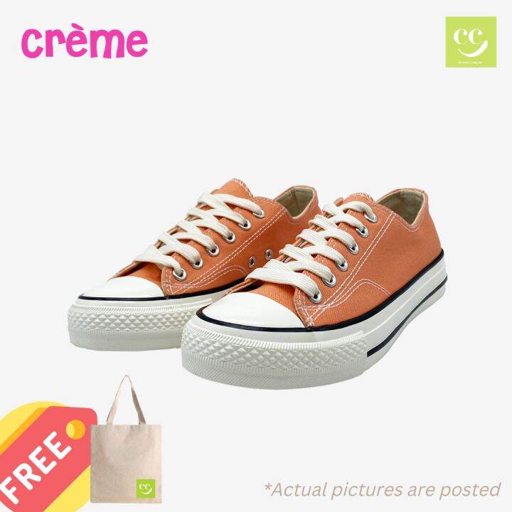 Creme ORIN Women's Low cut Canvas Shoes Laceup sneakers Peachy Pink
