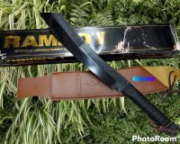 มีดยาว อุปกรณ์เดินป่า มีดปลายเรีวย  RAMBO 5)Vl ยาว (56cm) พร้อมชองน้ำตาล มีดอเนกประสงค์ เหมาะกับการเดินป่า แคมปิ้ง สินค้าพร้อมส่ง