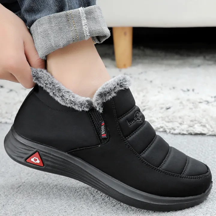 mens fleece lined slip on shoes