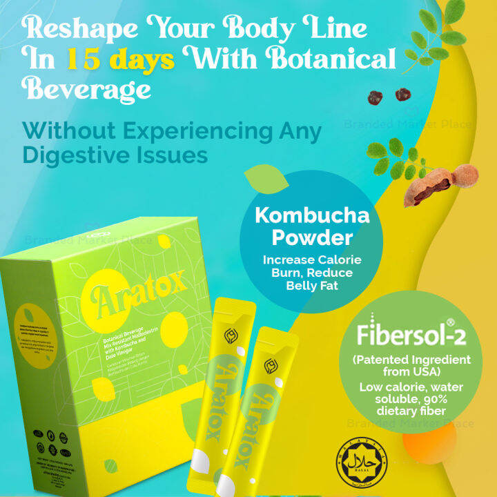 [2 Boxes] Afyaa Aratox Detox Drink High in Dietary Fibre with Enzymes and Prebiotics, Improve