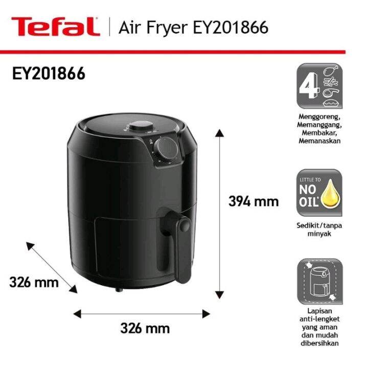 Tefal Air Fryer 4.2L Easy Fry Health Fryer XL Garansi Resmi EY201866 ...